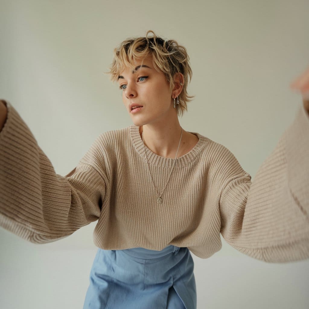 Girly Pixie with Loose Tousled Curls