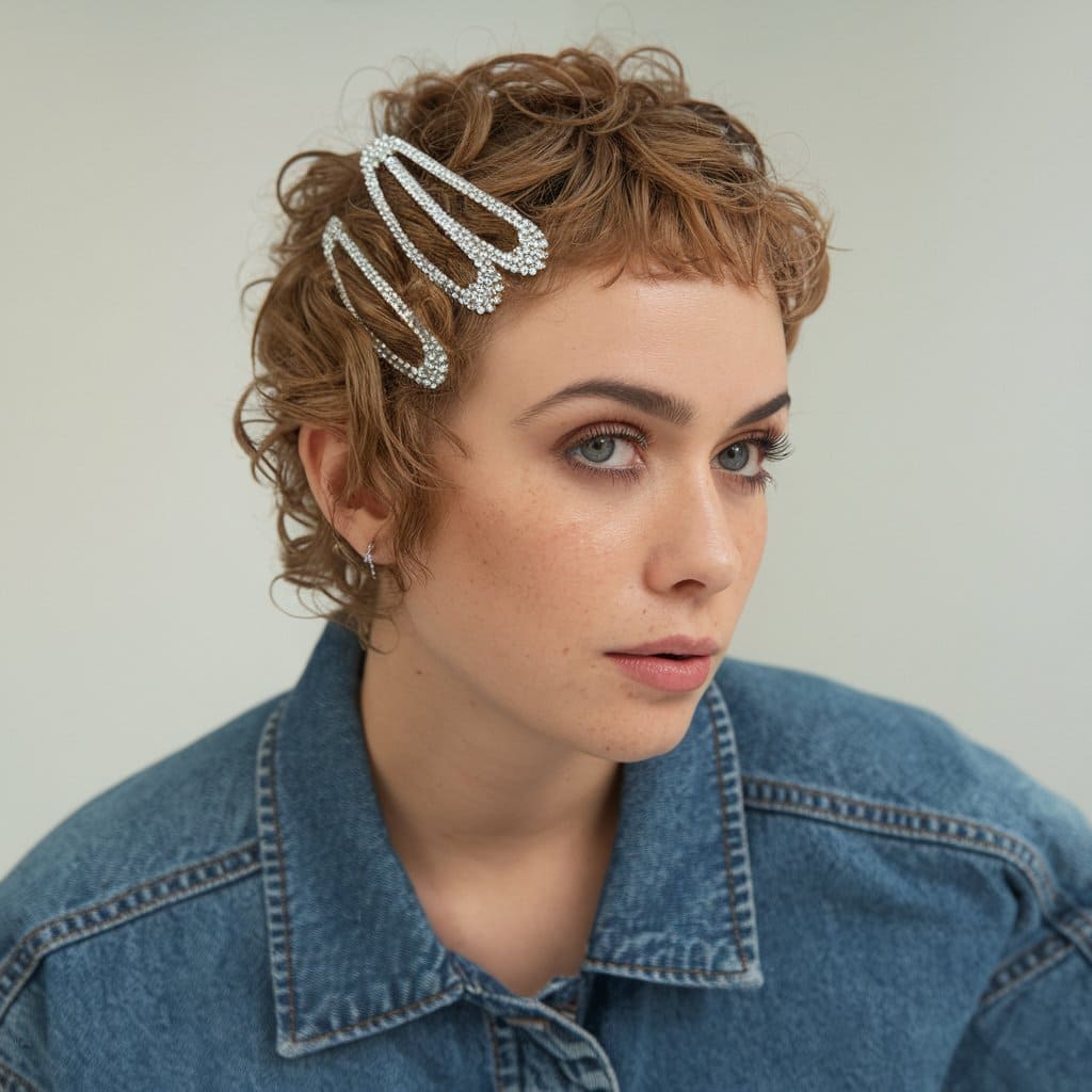 Girly Pixie with Sparkly Barrettes