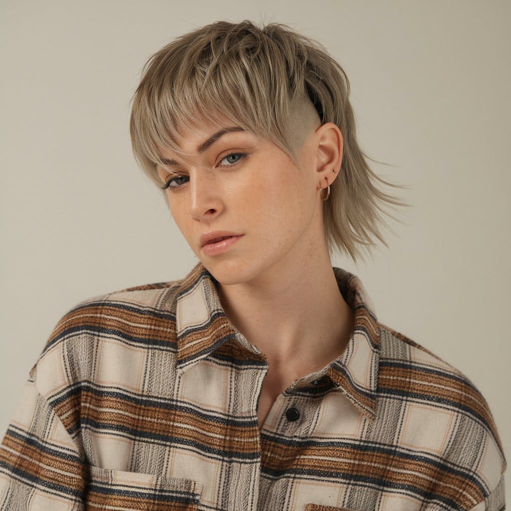 Layered Short Wolf Cut with Undercut