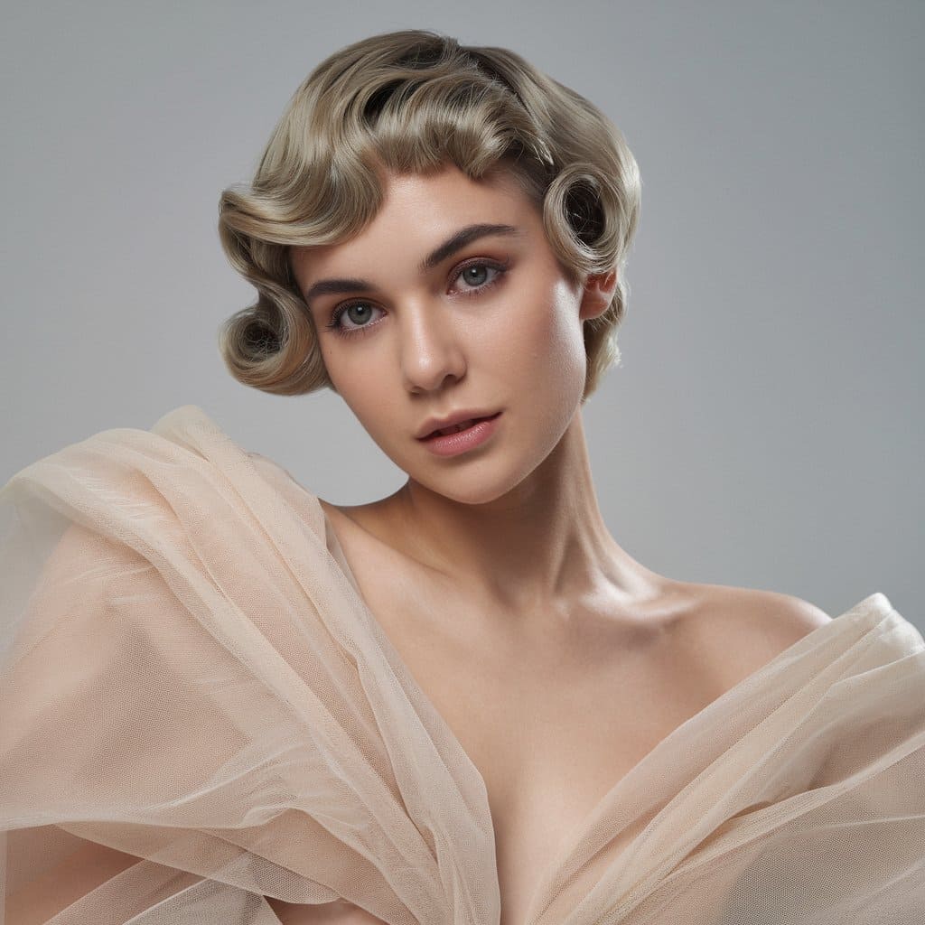 Pixie Cut with Soft Finger Waves