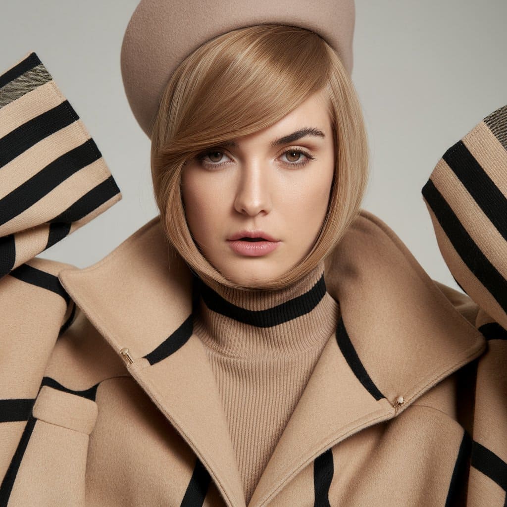 Refined Blunt Bob with Side Swept Bangs