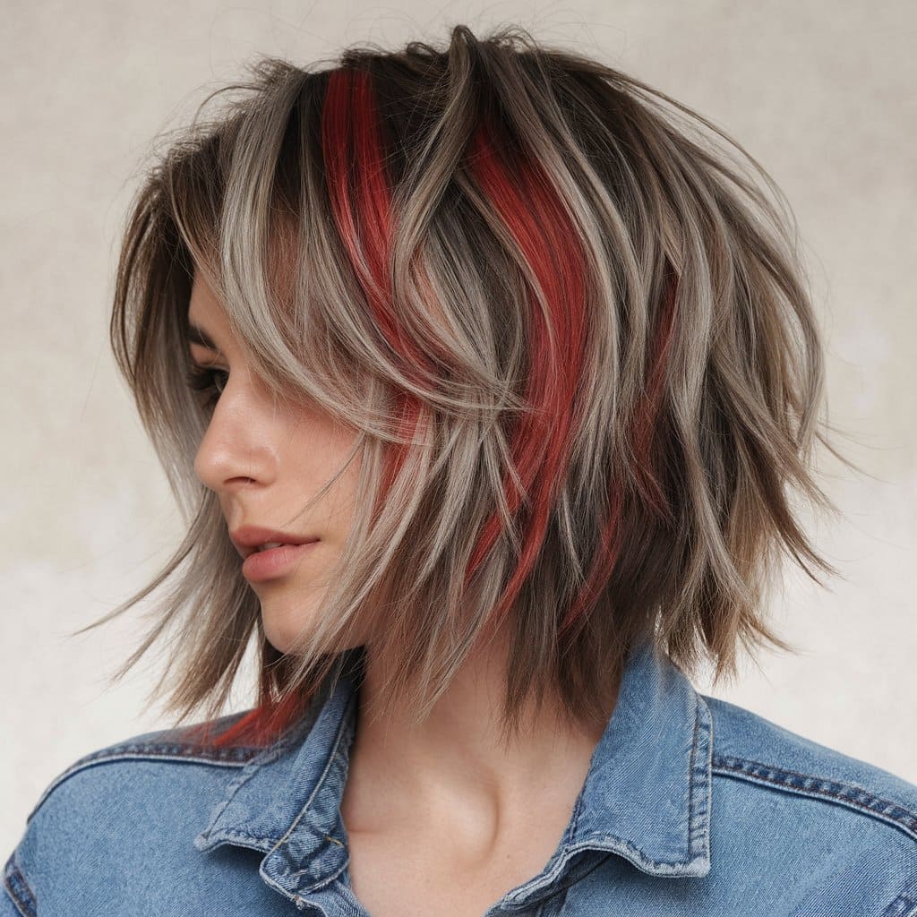 Short Wolf Cut with Peekaboo Highlights