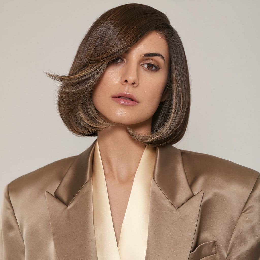 Subtle Layered Bob with Glossy Shine