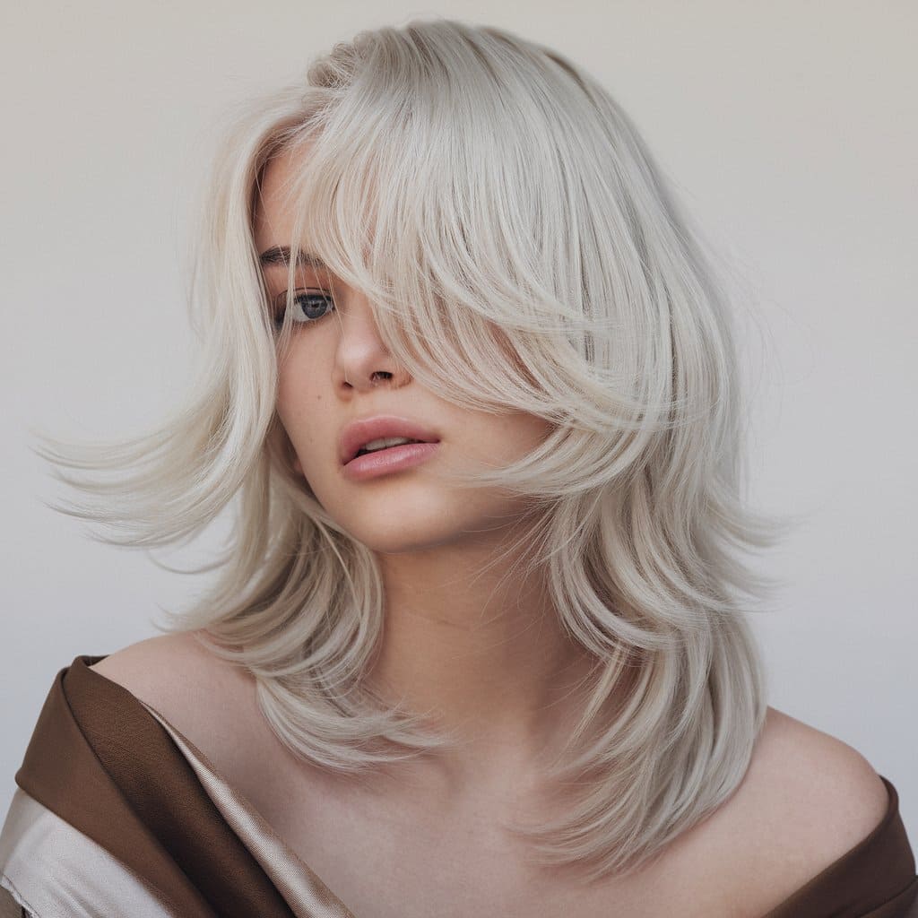 Wolf Cut with Platinum Blonde