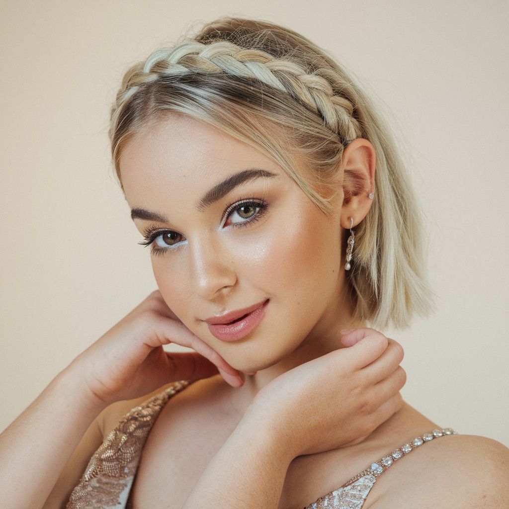 Braided Crown for Short Hair