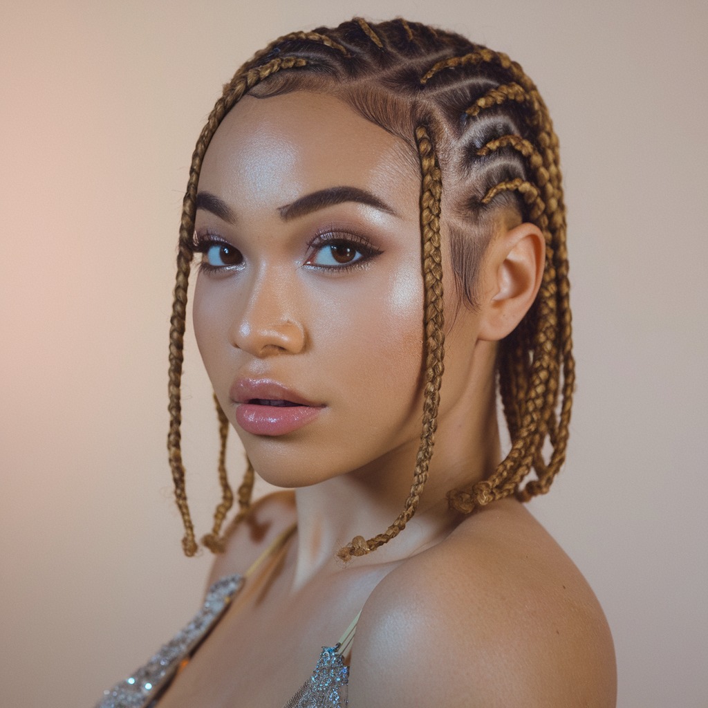 Mini Braids with a Sleek Finish