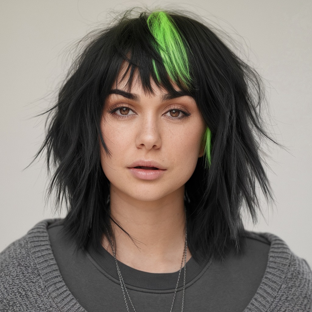 Neon Green Bangs