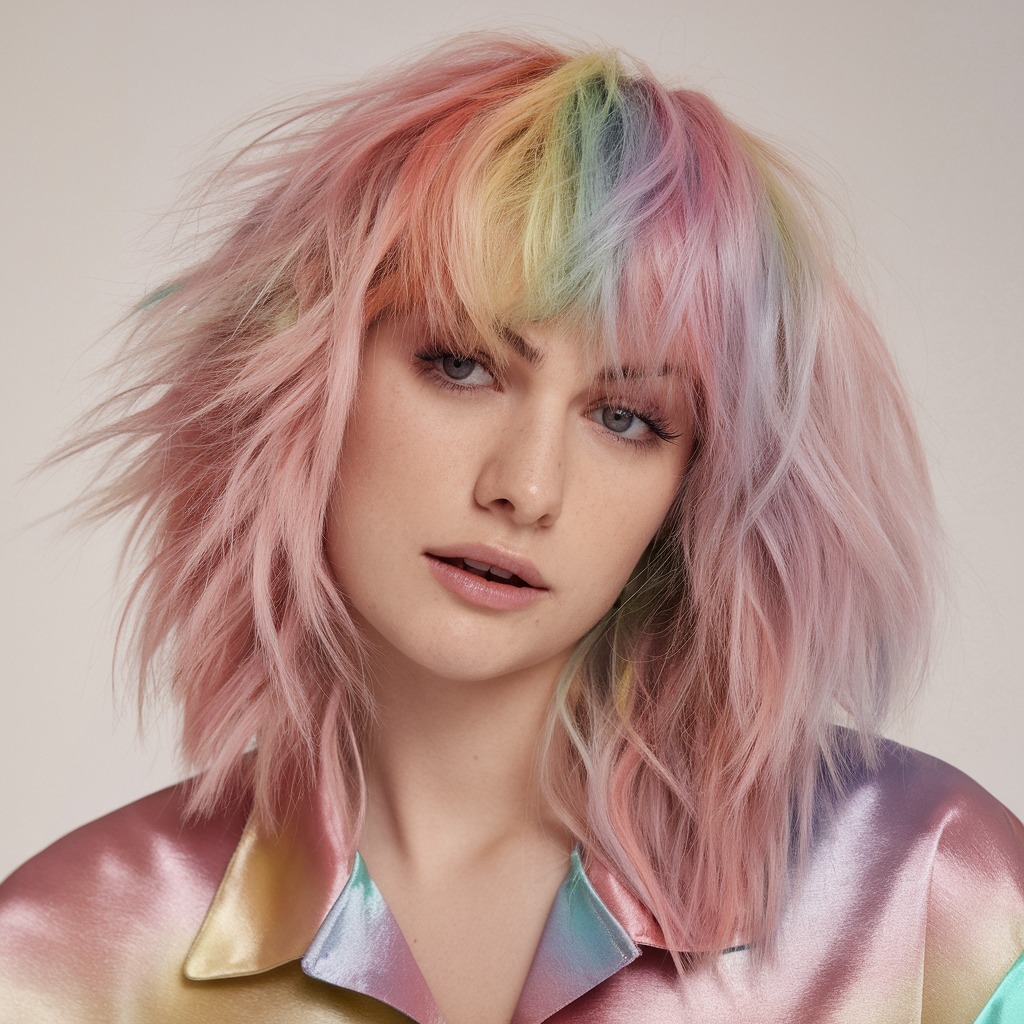 Pastel Rainbow Bangs