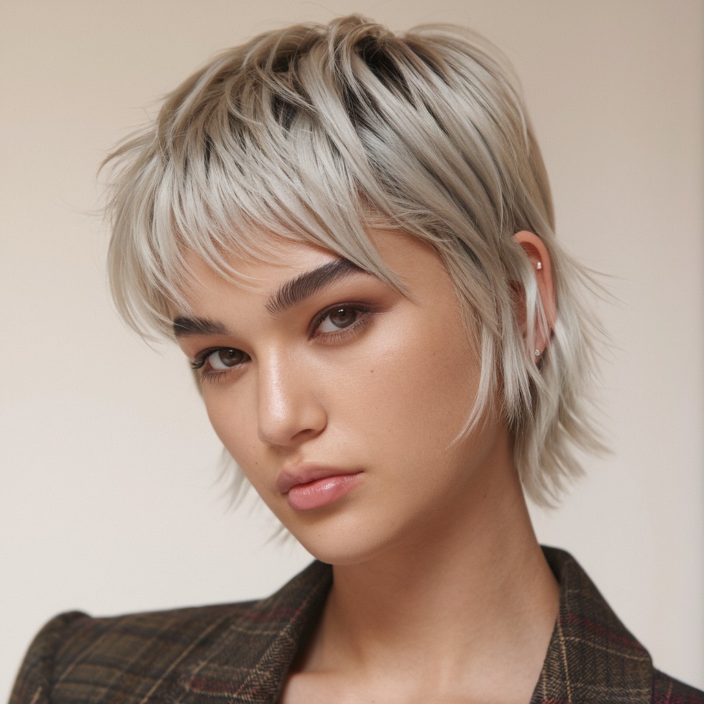 Edgy Platinum Wedge with High Layers