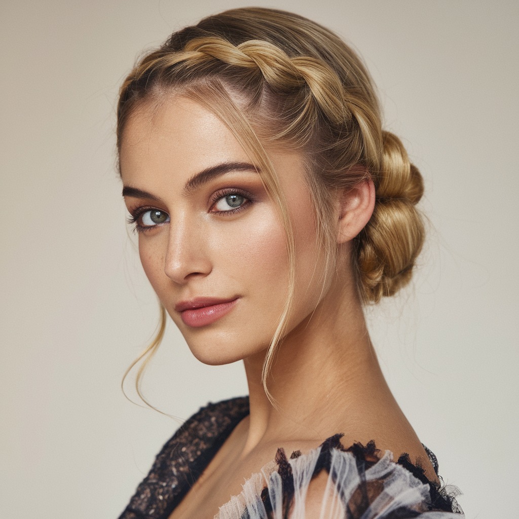 Soft French Twist with Face-Framing Strands