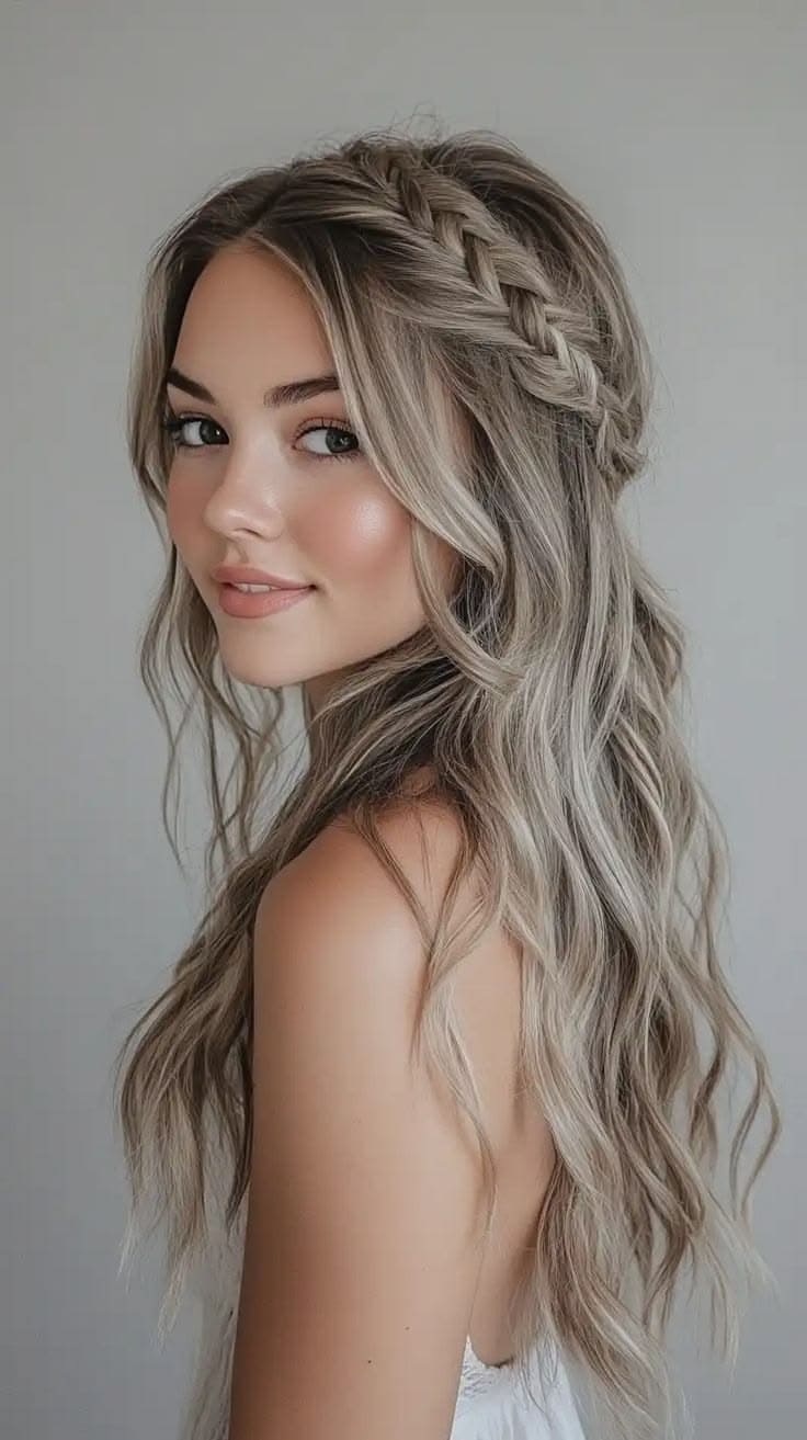 Ash Blonde Dutch Braided Crown