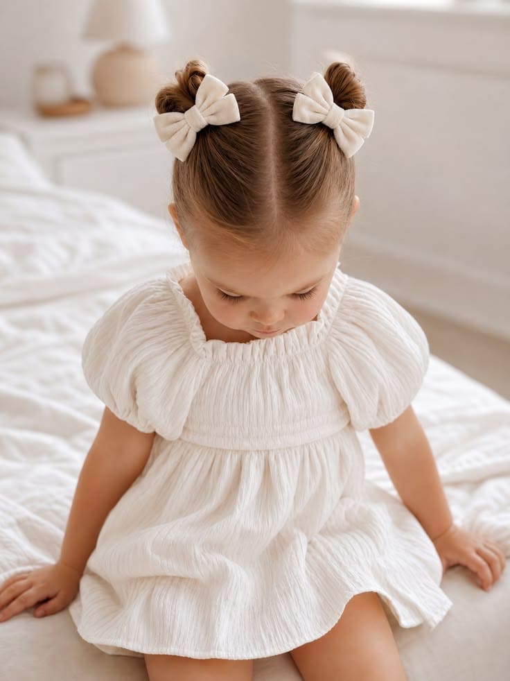 Double Mini Buns with White Bows