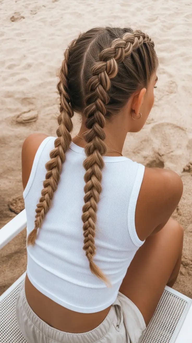 Classic Long Double Dutch Braids