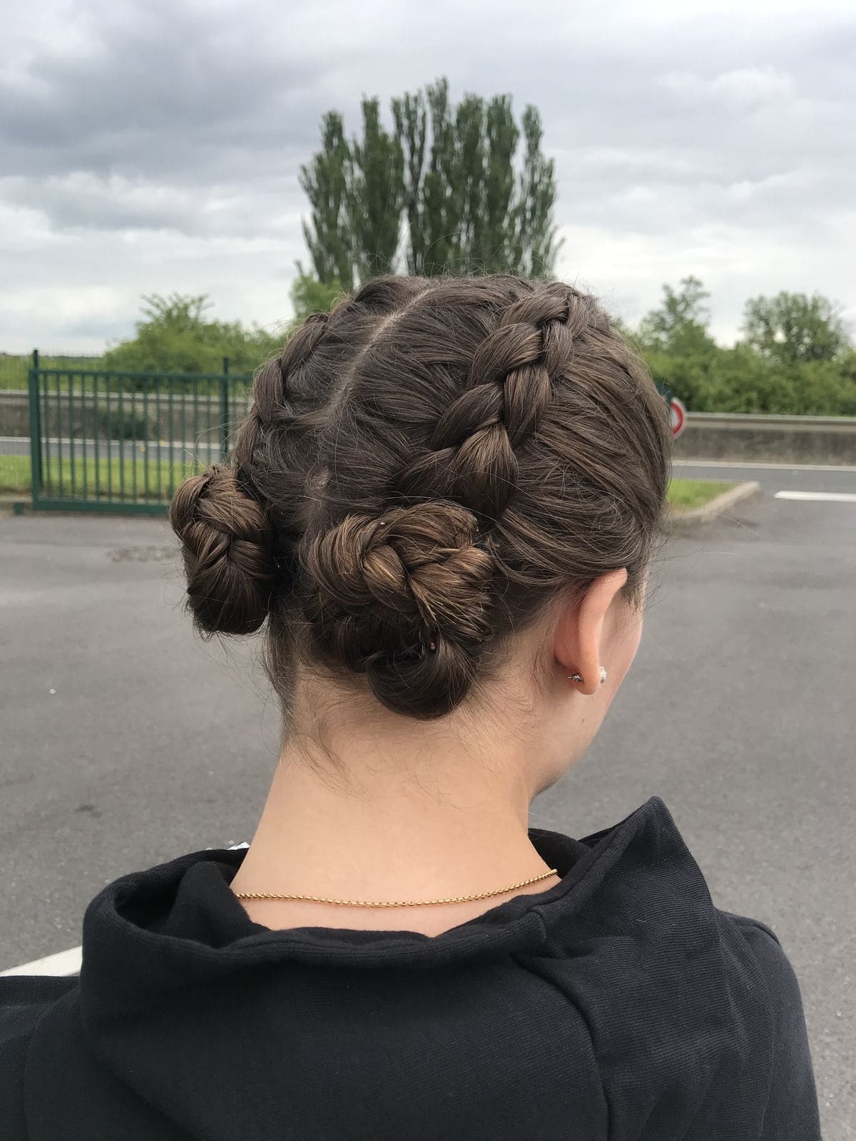 Double Dutch Braided Low Buns