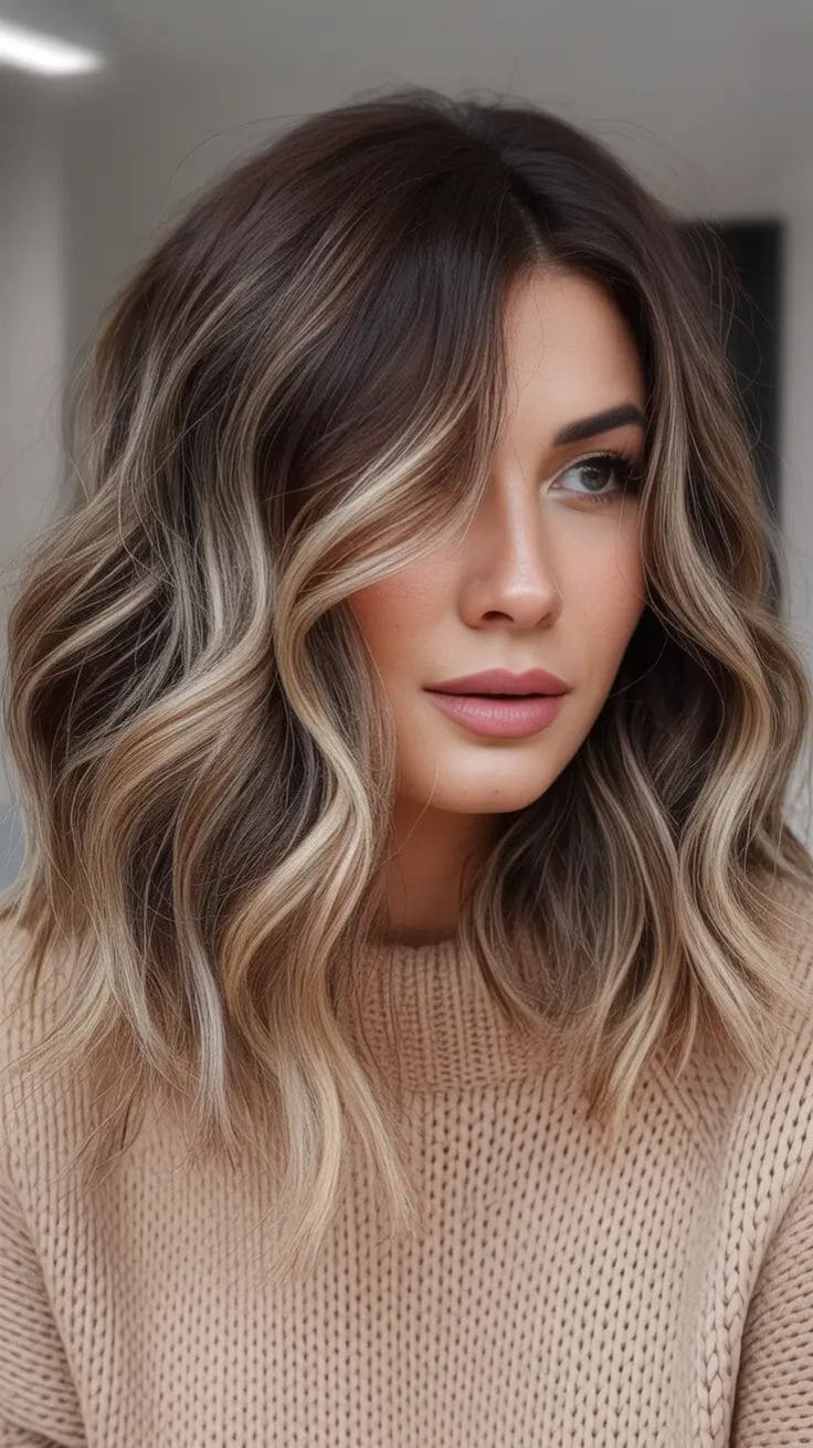 Wavy Balayage Lob